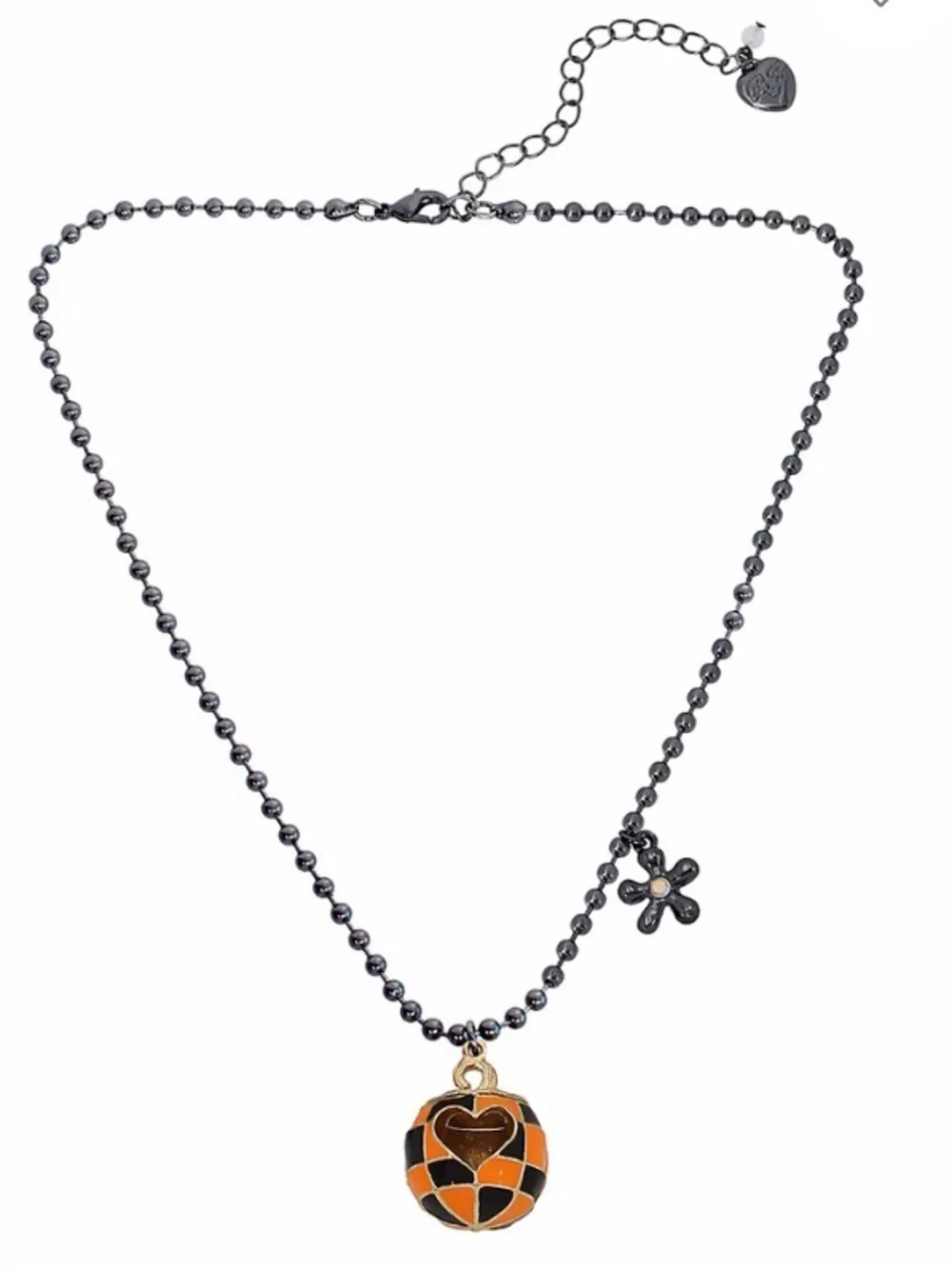 Betsey Johnson Pumpkin Heart Pendant Necklace